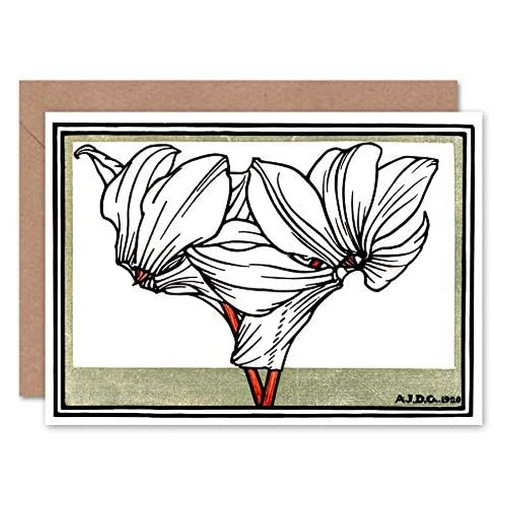 Wee Blue Coo Cyclamen Julie De Graag Greeting Card With Envelope Inside Premium Quality
