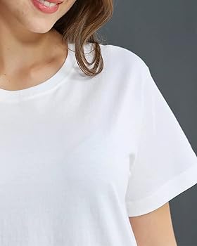 Women's 2PCS Basic T-shirt Crewneck Short Sleeve Slim Fitted
