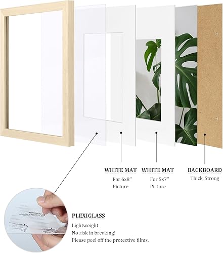 Vista 237 de Egofine Portarretratos de 9 x 12 pulgadas hecho de madera maciza con plexiglás, fotos de 5 x 7/6 x 8 con paspartú o de 9 x 12 pulgadas sin paspartú