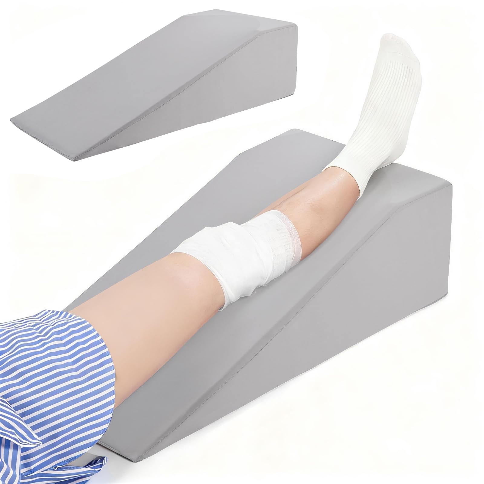 Litluxu Leg Elevation Pillows for After Surgery, Adjustable Height Knee Surgery Recovery Equipment, Knee Replacement Recovery Aids for Hip Ankle Pain Relief Patent Pending, Single Leg