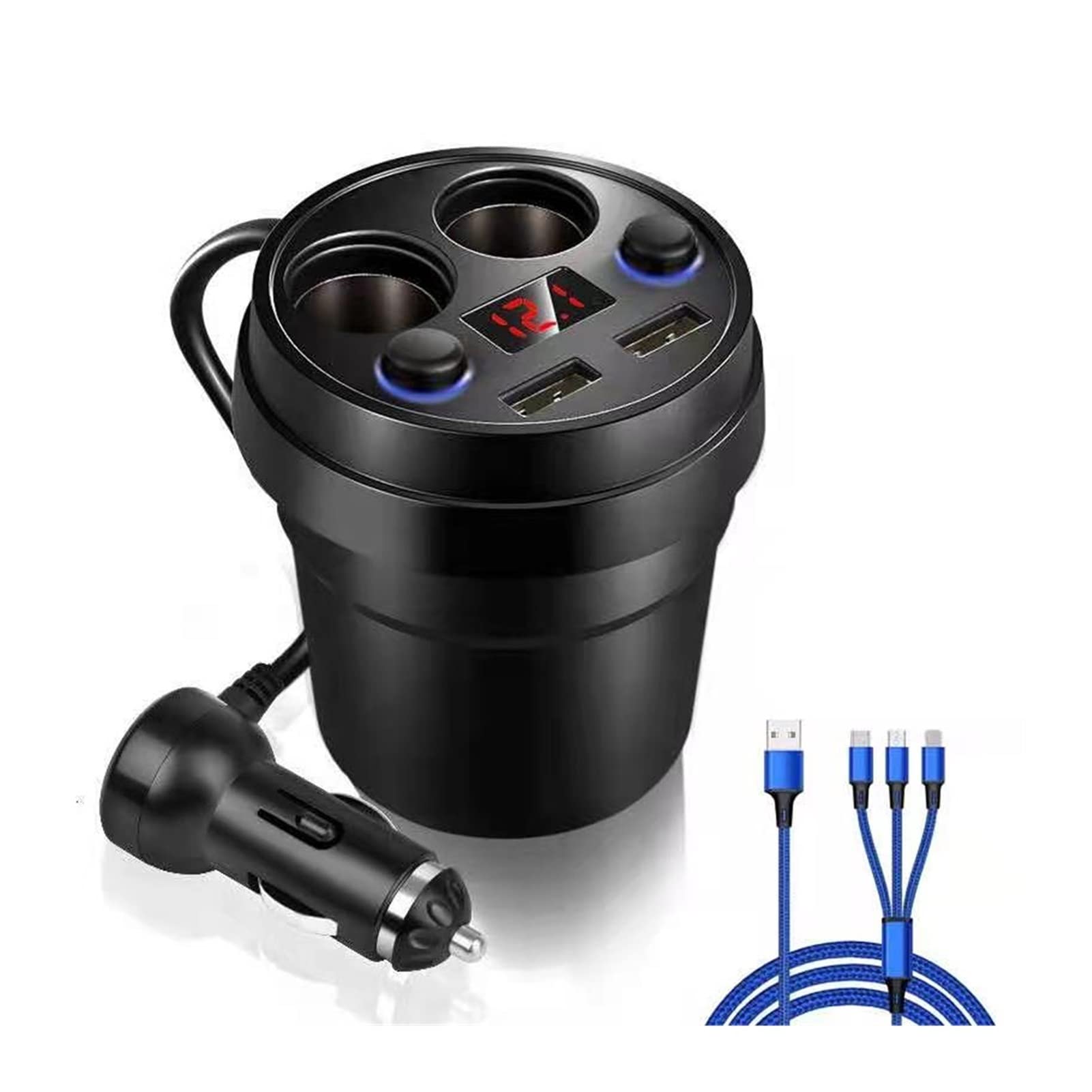 caricabatterie auto, Adattatore for presa di corrente a tazza 2 USB DC/5V 3. 1A(Groen)