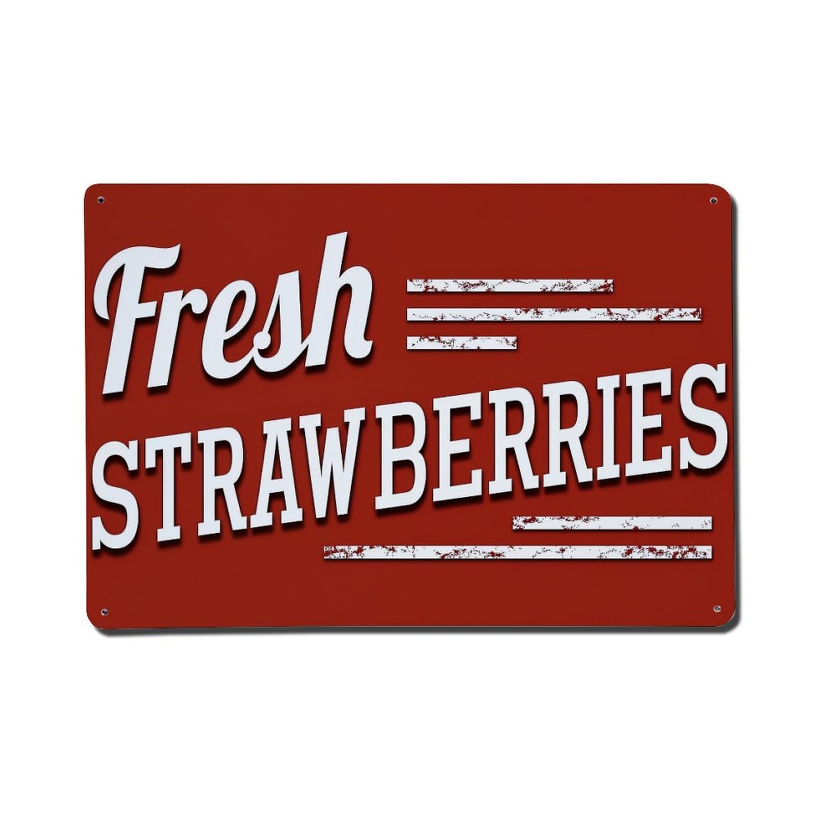 Jdfenggu Vintage Fresh Strawberries Sign Design Retro Metal Tin Sign, Metal Poster For Bar, Home, Man Cave, Kitchen, Laundry Room Art Decor 8X12 Inch