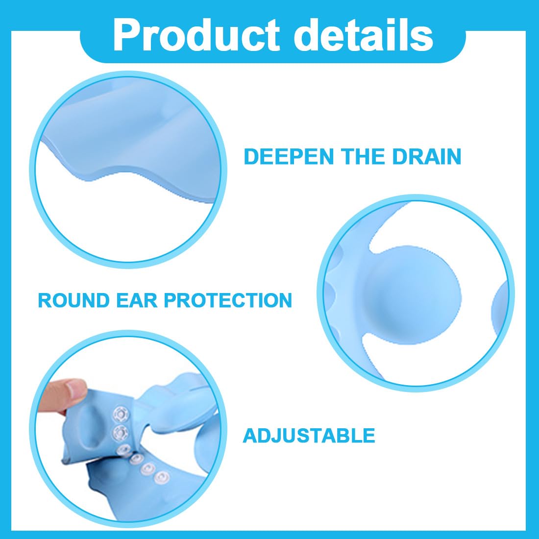 Lot de 2 bonnets de douche pour enfants, bonnet de shampoing pour enfants, bouclier de lavage des cheveux réglable pour bébé, utilisé pour protéger les yeux et les oreilles
