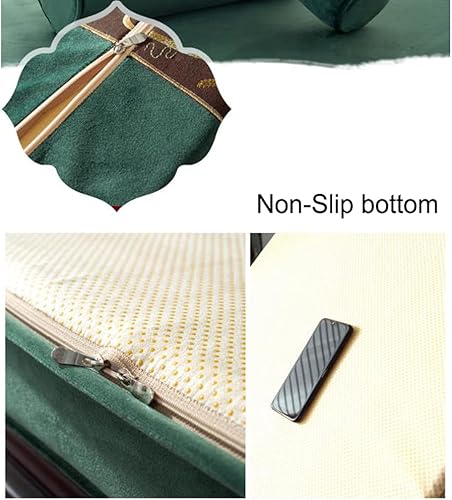 Miniatura 7 de YURRO Cojín de banco de terciopelo de lujo para asiento de patio con parte inferior antideslizante, cojín personalizado para muebles, almohadilla