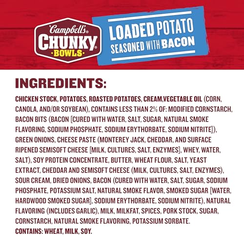 Image of Campbell's Chunky Soup, Loaded Potato Seasoned with Bacon, 15.25 oz Microwavable Bowl (Case of 8)