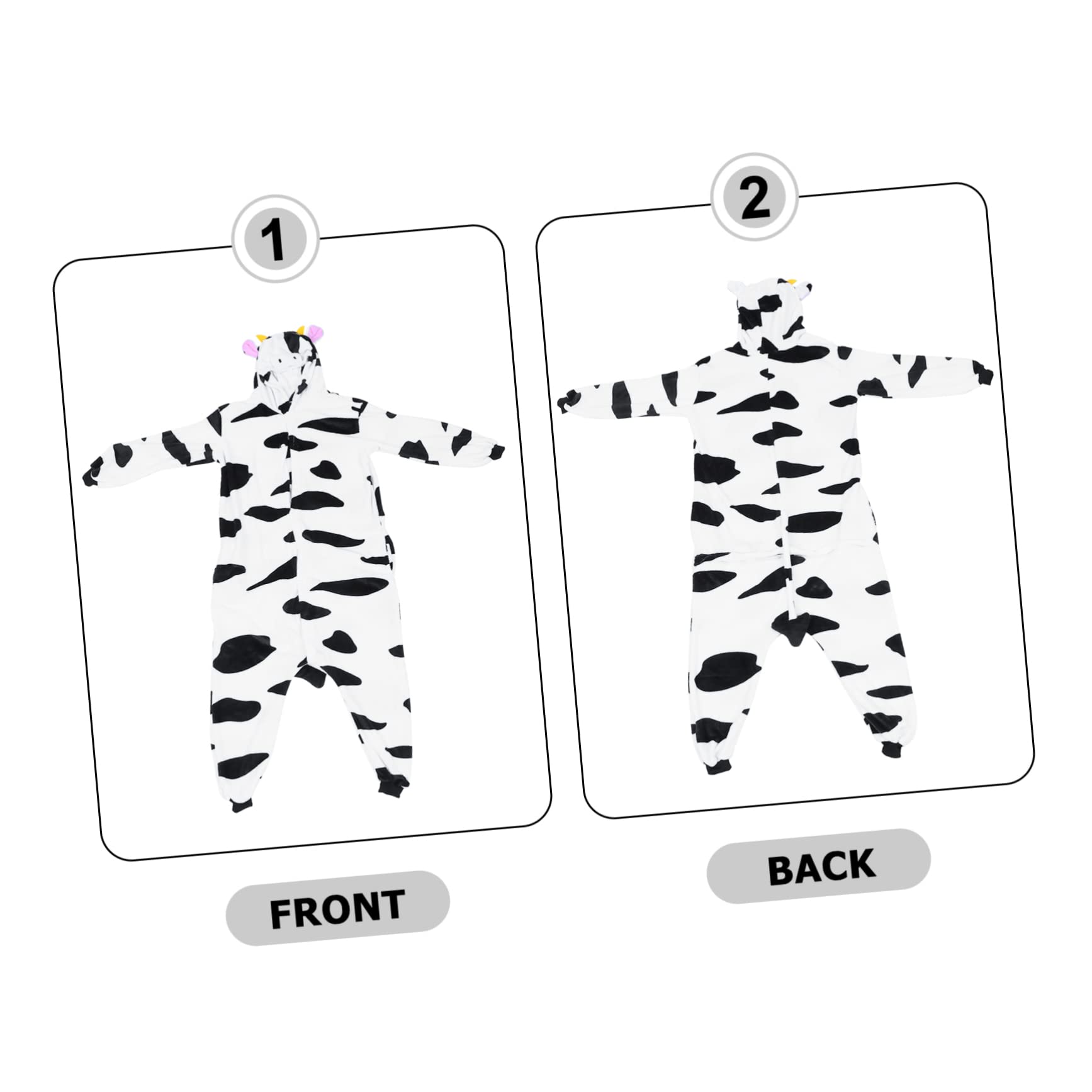 BESTYASH Pigiama Intero da Donna e Uomo in Flanella a Mucca Cartoon | Tuta Morbida e Traspirante, per Cosplay e Spettacoli, Stile Unisex Molto Caldo