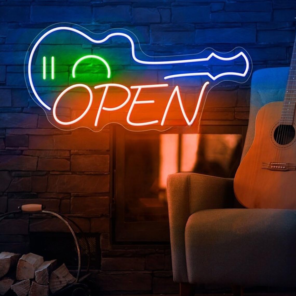 Live MUSIC Guitar Custom LED Neon Sign Light Sign Bar Nightclub Music Studio Wall Decor Living Room Decoration Personalized Birthday Gift