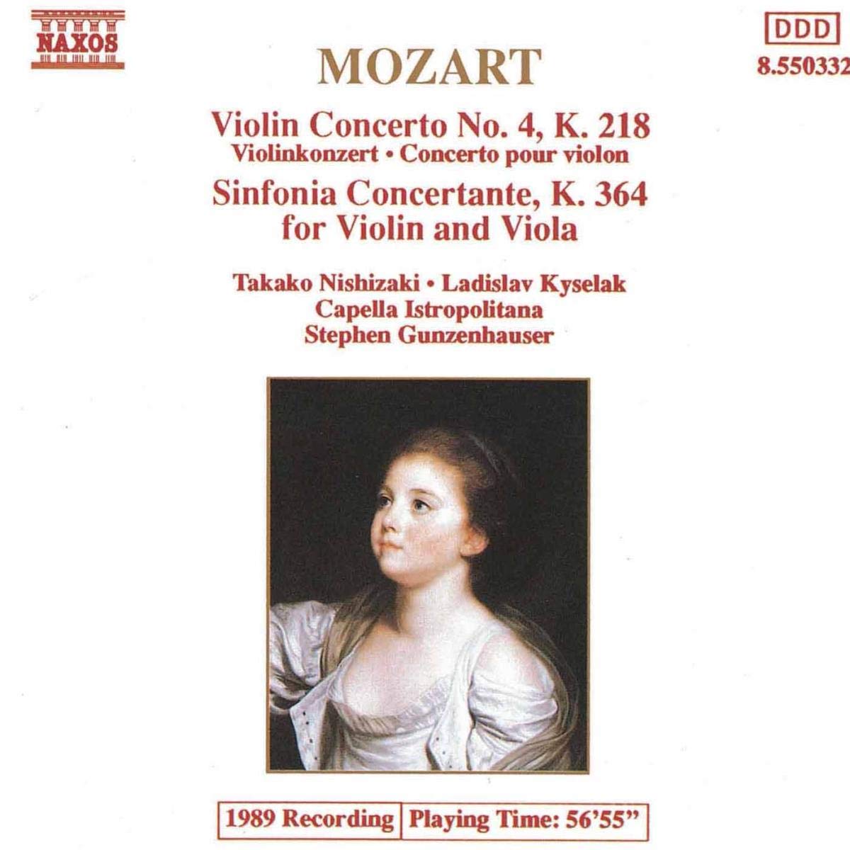 Mozart: Violin Concerto No. 4, K. 218 / Sinfonia Concertante, K. 364