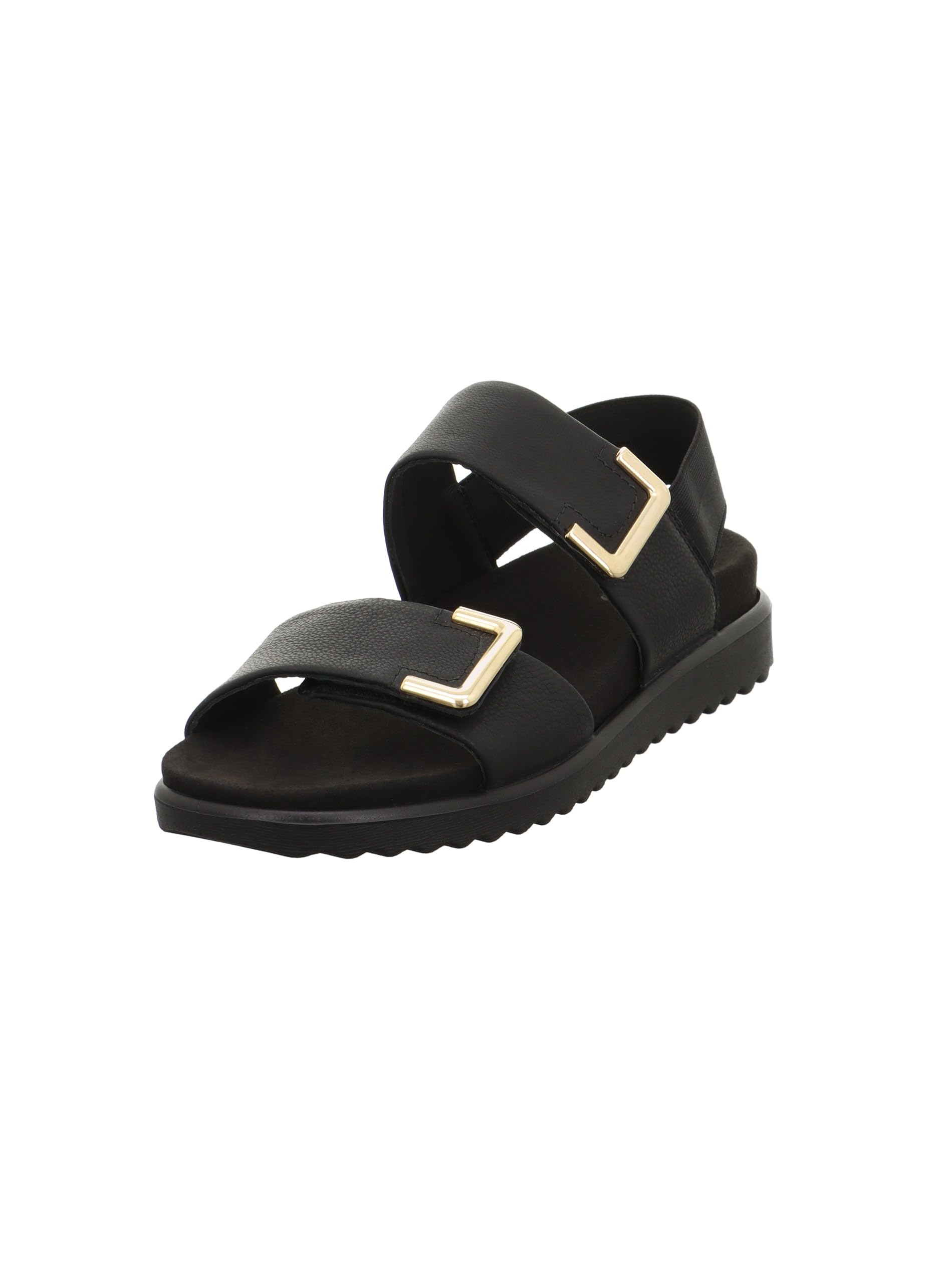 Legero Move 2 Strap Black Leather Womens Comfortable Sandals 2000244-0100 in a Plain Leather in Size 41