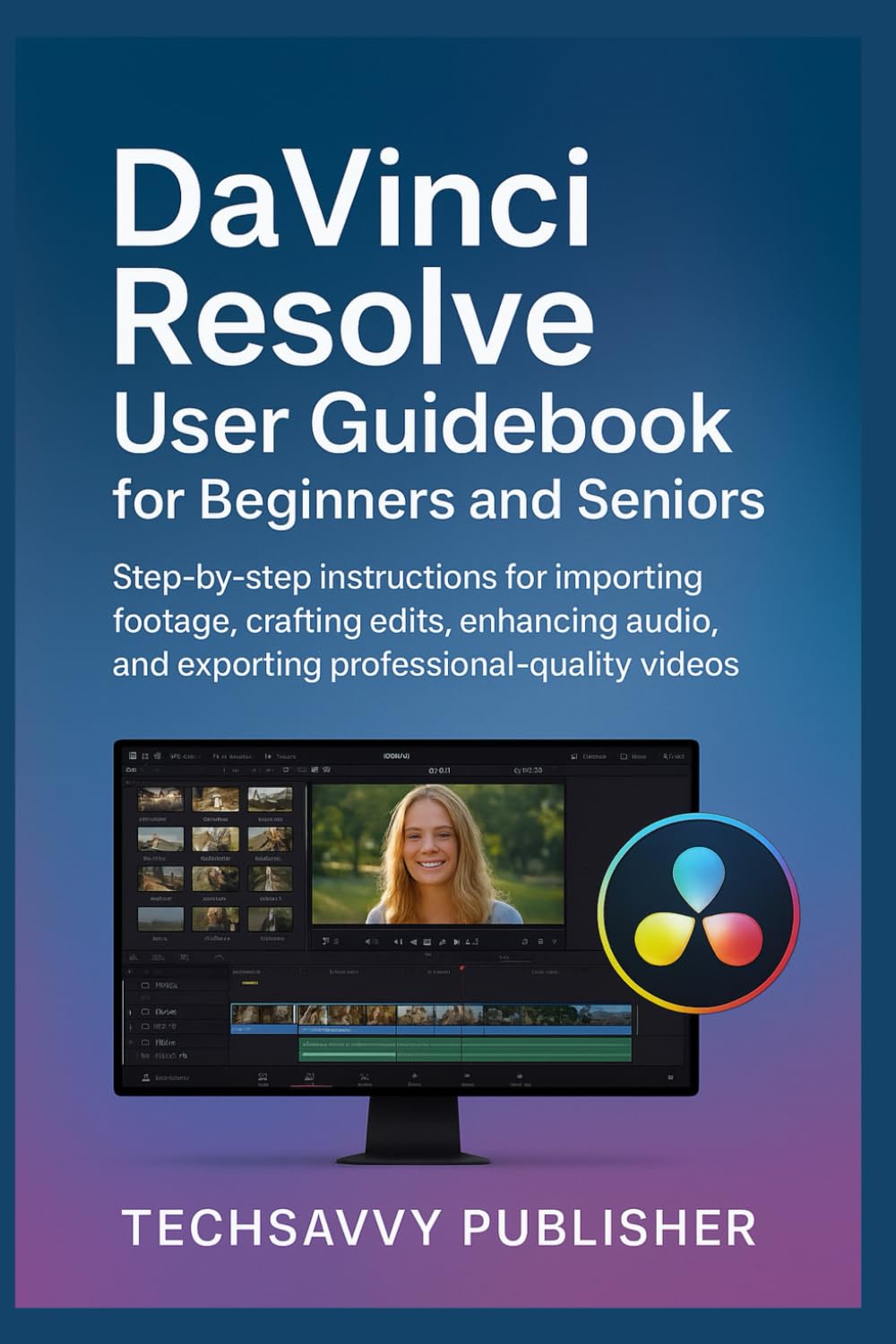 DaVinci Resolve User Guidebook for Beginners and Seniors: Step-by-step instructions for importing footage, crafting edits, enhancing audio, and exporting professional-quality videos