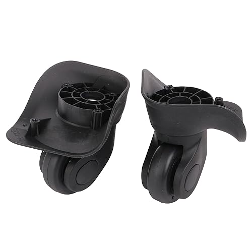 Miniatura 3 de 2 pares de ruedas de repuesto para equipaje giratorio 360 ruedas de maleta doble rodillo negro (W041)