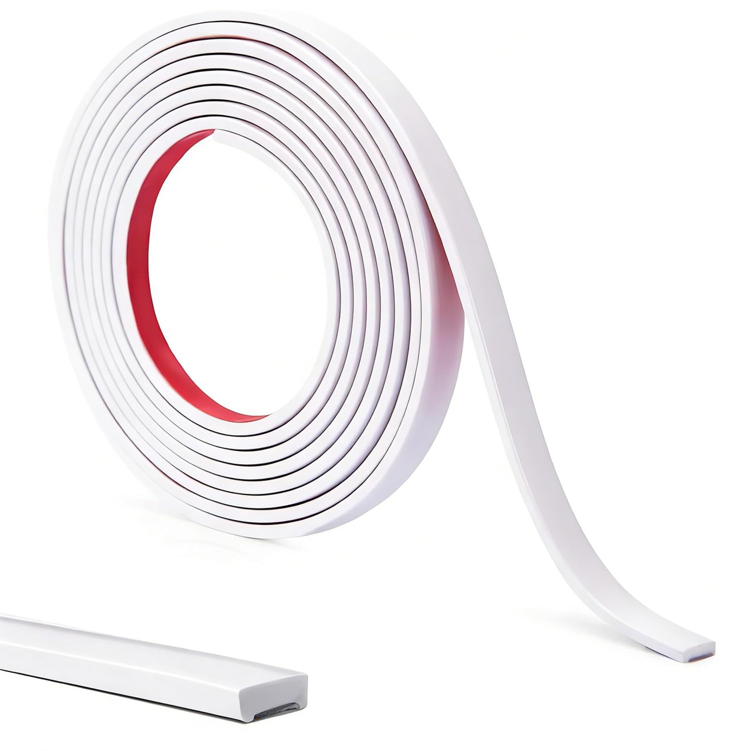 3 Meters Peel and Stick Trim, Flexible White PVC Wall Moulding for Tile Edging, Mirror and Window Frames, Waterproof Self-Adhesive Decorative Strip, White
