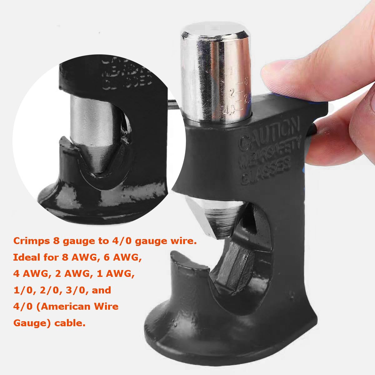 Battery Cable Crimping Tool 10-120 Mm2, Cable Lug Crimping Tool For Heavy Duty Wire Lugs, Battery Cable Crimper For AWG 8-4/0, Hexagon Lug Crimping Tool For Wire Cable Cutting And Crimping | US-365293