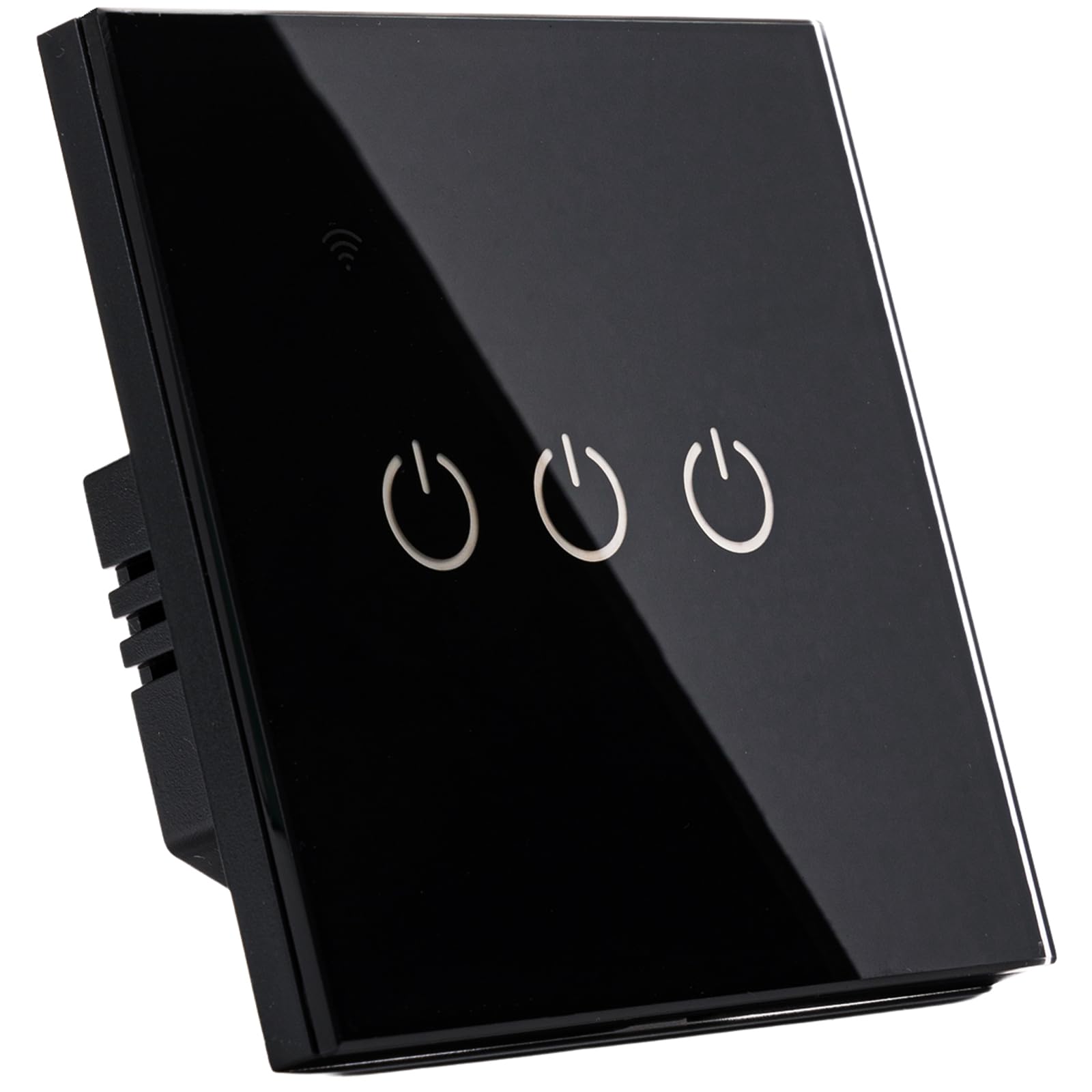 WiFi Smart Wall Light Switch,Touch Light Switchs,No Neutral Wire Required,No Hub Required,Compatible with Alexa and Google Home,APP Remote Control,Timing Function, Voice Control (Black, 3 Gang)