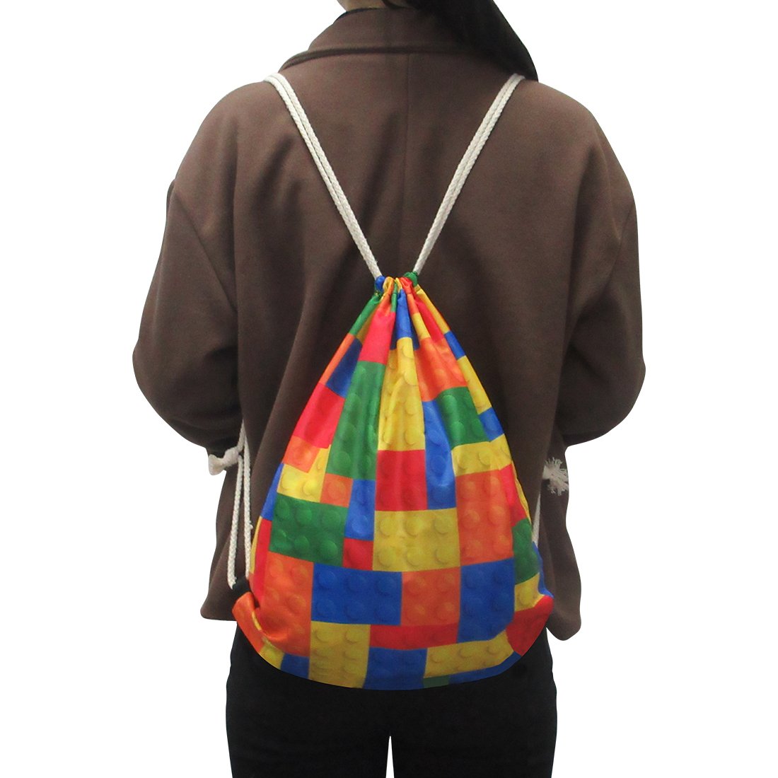 Coloranimal 3D-Wolf-Druck Kordelzug-Rucksack – Leichte Sporttasche Für Fitness, Schule & Reisen