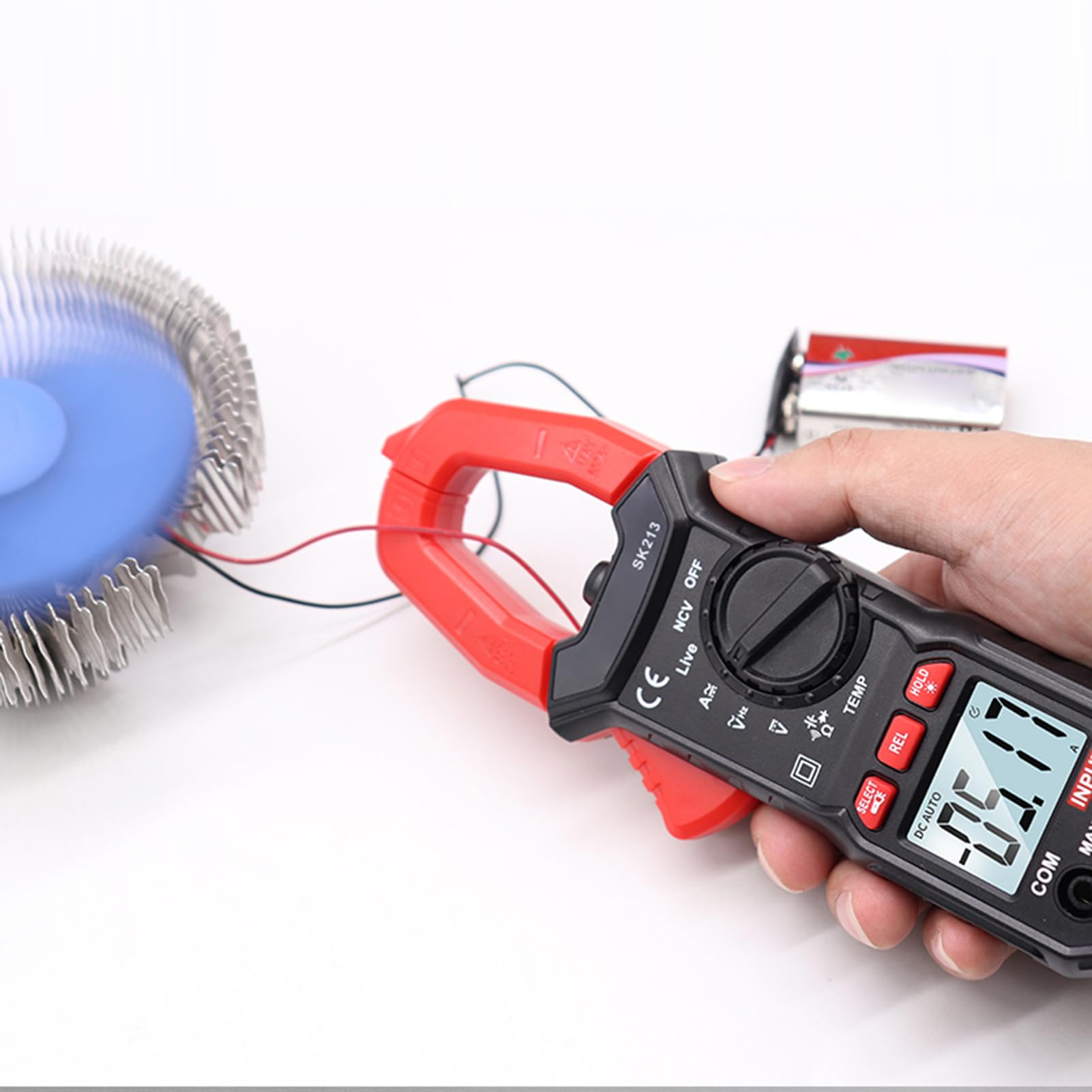 Jiawu Pinza Amperometrica Digitale Multimetro Ad Alta Precisione 6000 Conteggi per Elettricisti Appaltatori Tecnici HVAC (SK213)