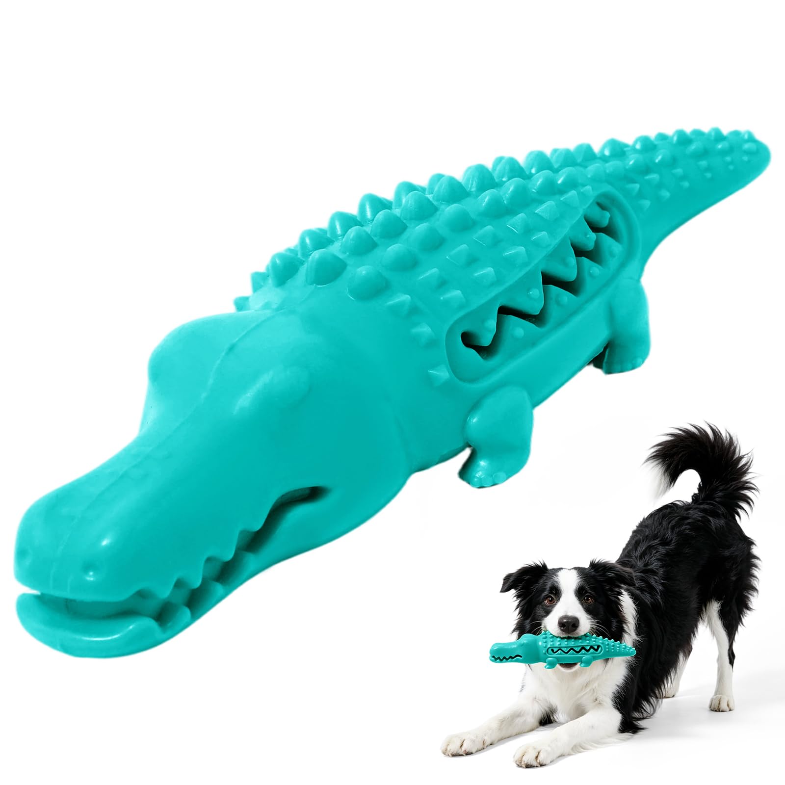 Belababy Dog Toys Indestructible, Tough Dog Chew Toys for Medium Large Dogs, Boredom Breaker, Cleans Teeth and Easy to Clean, Used for Outdoor Play Training, Blue