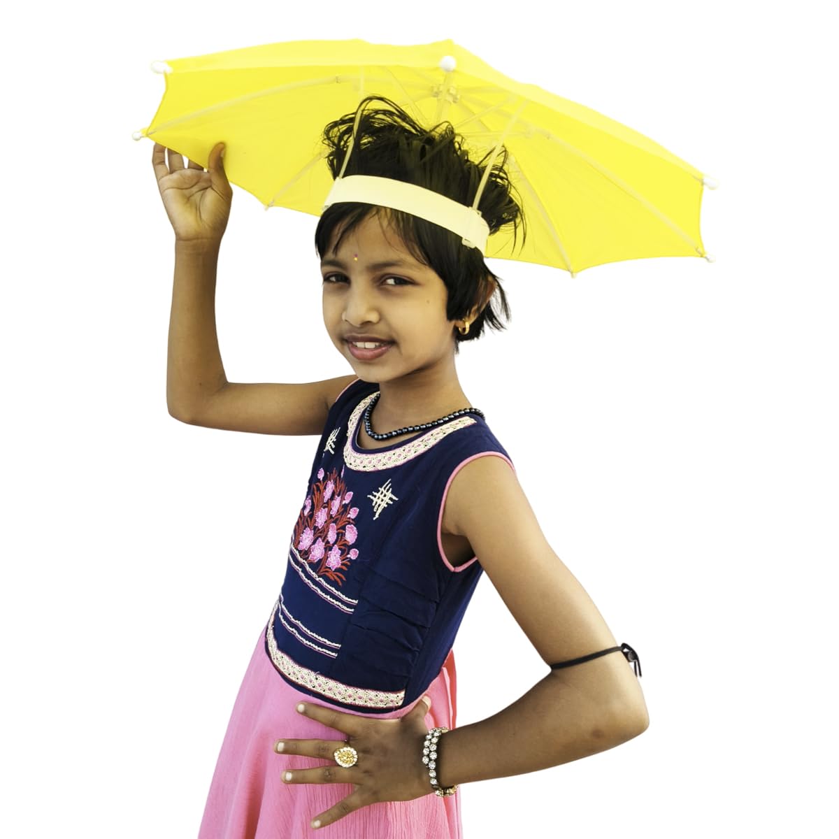 Hat Umbrella for Kids Plastic Hat/Cap Umbrella for Kids/Men/Women and Adults UV & Rain Protection Hat Umbrella for Kids boys and Girls pack of 1 (Yellow)-image-49