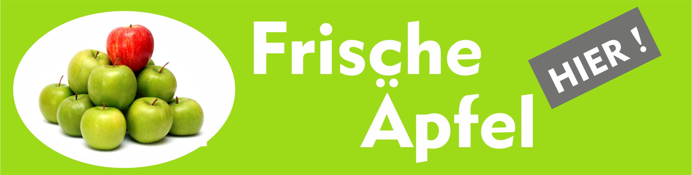 Werbebanner 400 x 100 cm frische Äpfel