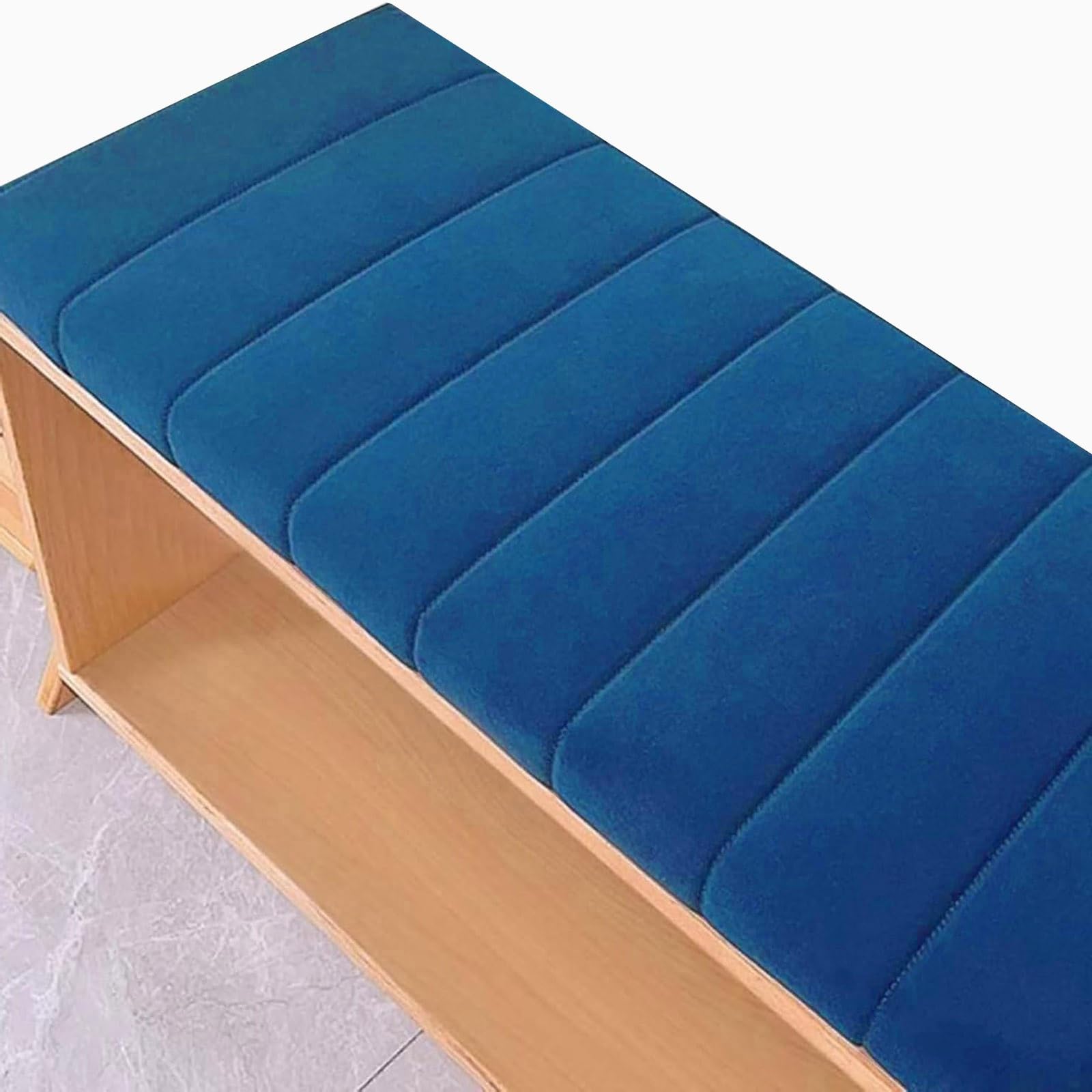 Odaima Bench Cushion 120/150/90/180/100 cm Long Seat Cushions 2/3 seater Non-Slip Seat Pad for Indoor Bay Windows, Long Chairs, Dining benches, Swings, Sofas & Porch with Zipper(Blue,130x60x5cm) โ image 1