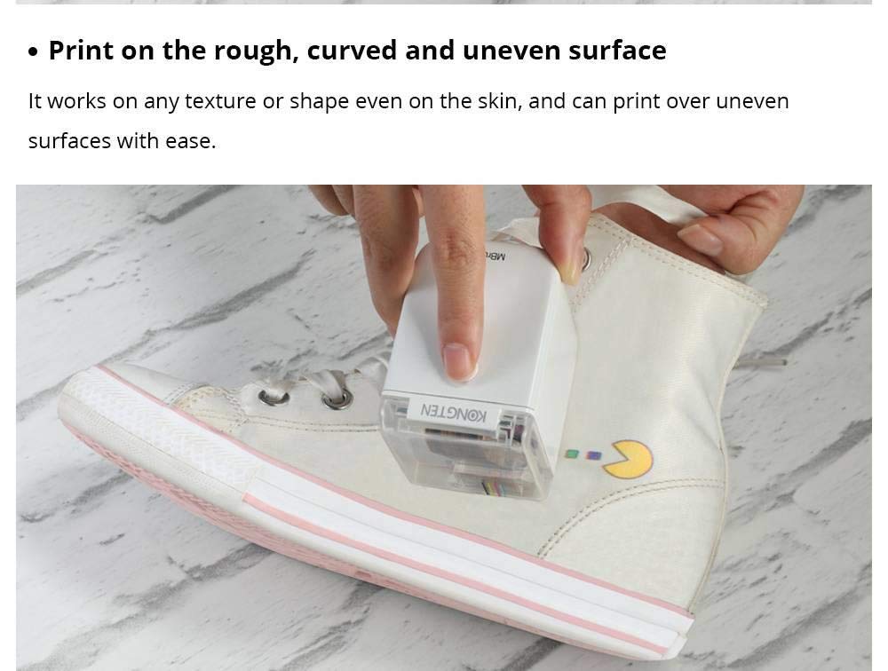 Mbrush Stampante Colori Portatile, Mini Bluetooth WiFi Stampa Wireless Piccola Inkjet Portatile con Cartuccia d'inchiostro per Testo Personalizzato e Fai Da Te, Stampa Qualsiasi Superficie