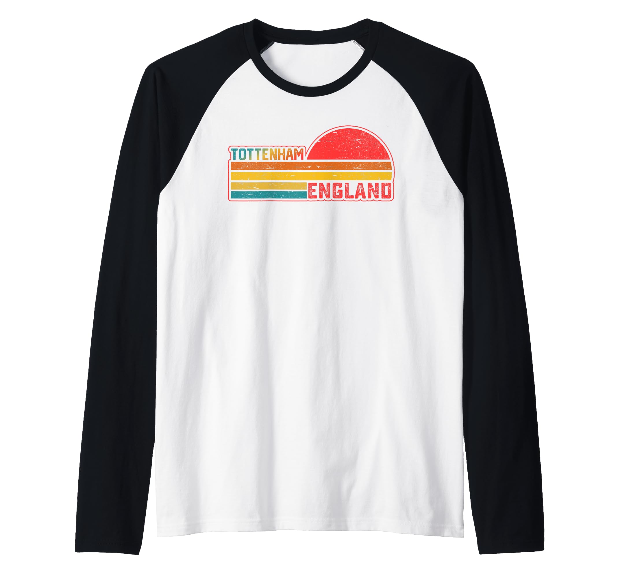 Retro Vintage Tottenham- Vintage 80s Style Tottenham England Raglan Baseball Tee