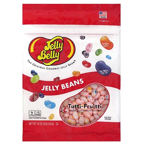 Jelly Belly Gomitas con sabor Tutti-Frutti, bolsa resellable de 1 libra (16 onzas), auténticas y oficiales, directamente de la fuente
