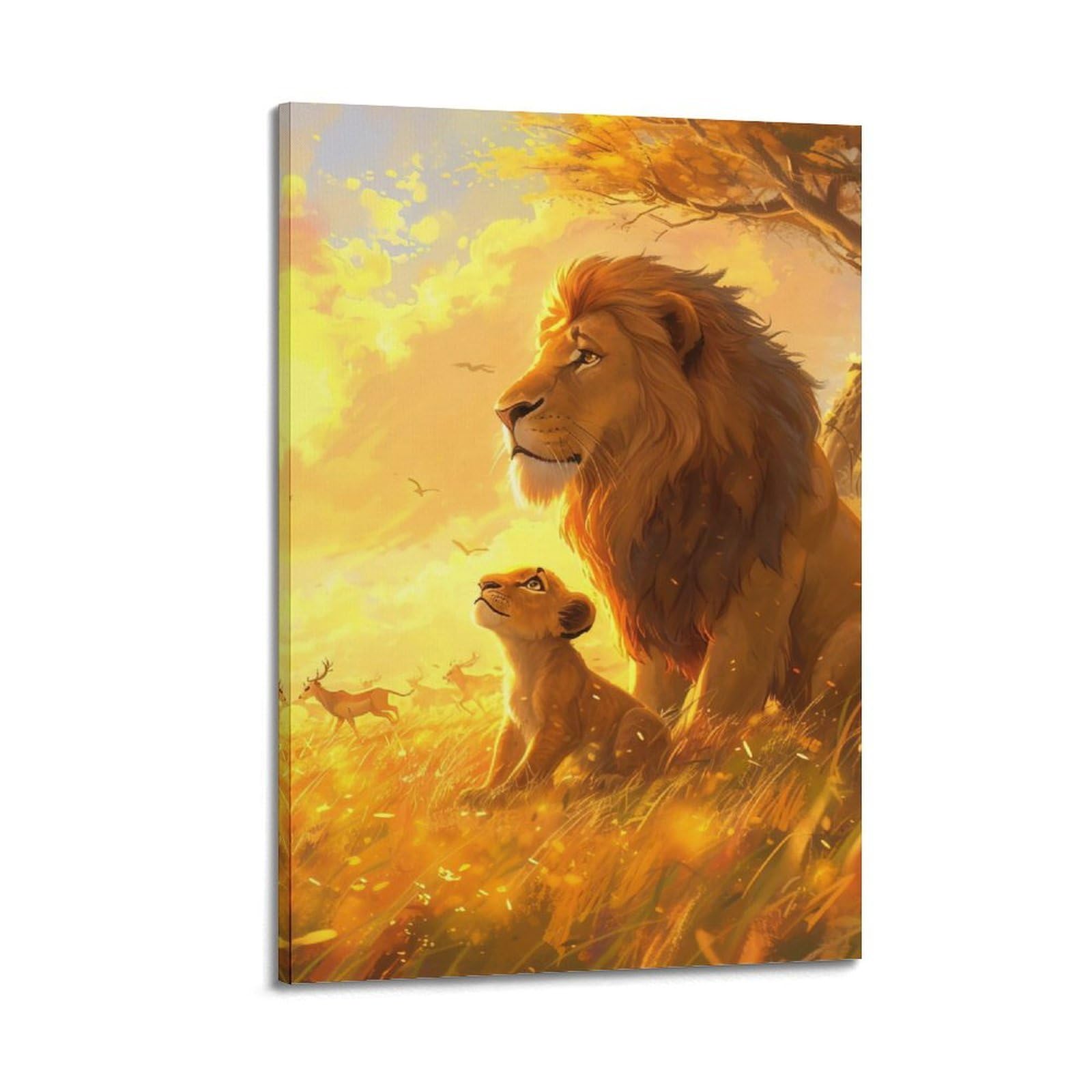 WZKTCL Animal Artwork Poster Lion in The Steppe Poster Decorative Painting Canvas Wall Posters And Art Picture Print Modern Family Bedroom Decor Posters 08x12inch(20x30cm)
