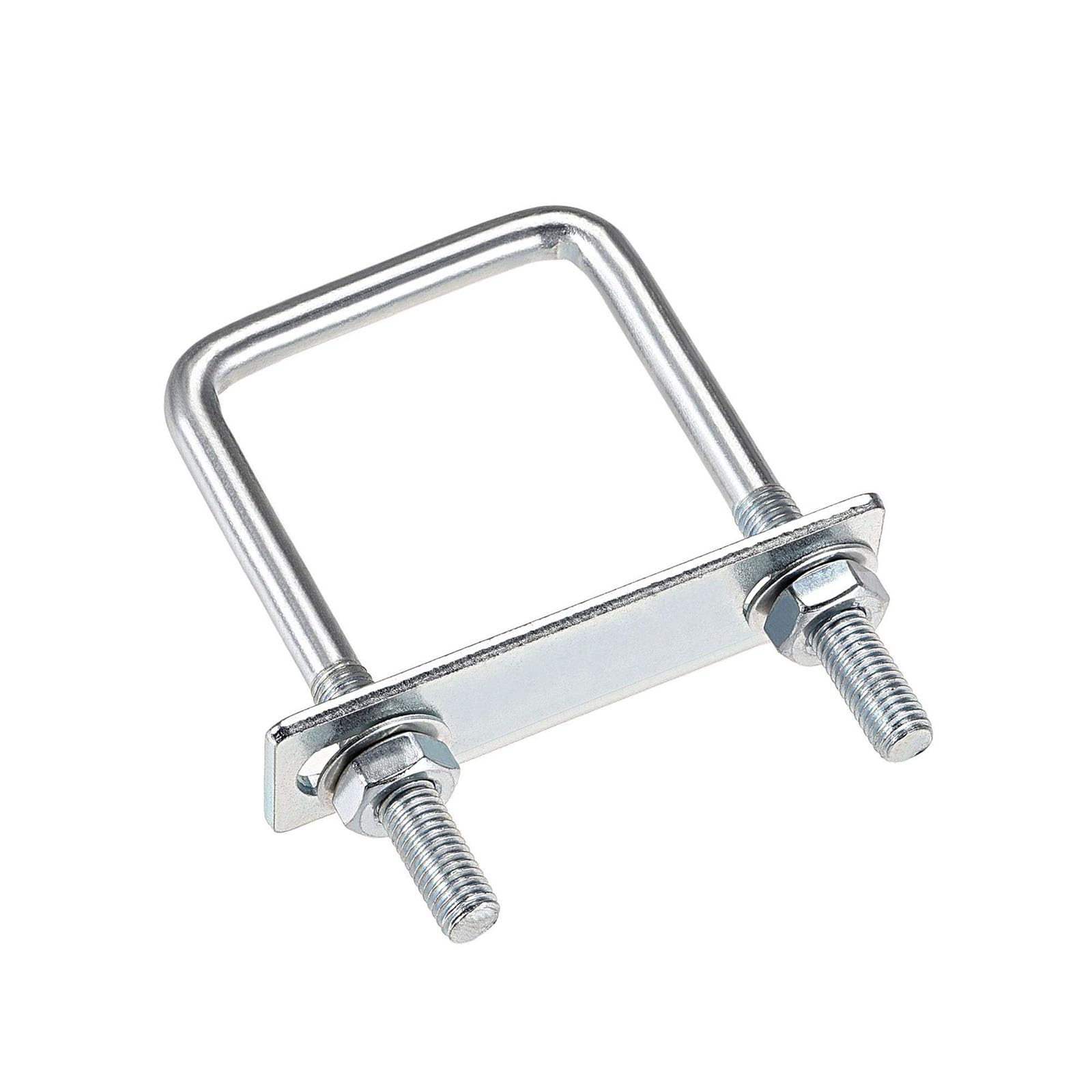 TA-VIGOR 4 sets M8 Square U-Bolts, 50mm Inner Width 100mm Length Steel U-Bolts with Nut, Plate