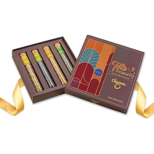 CHAYAM Assorted Tea Gift Set 4 Glass Tubes