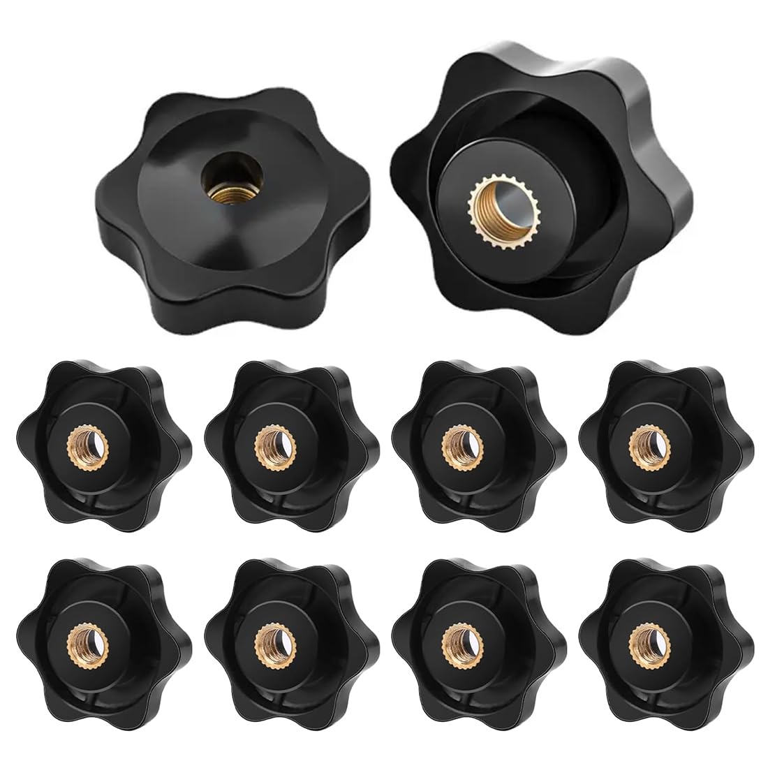 8 pcs Manopola di serraggio con filettatura M8 Manopola di serraggio con dado universale con gambo a stella