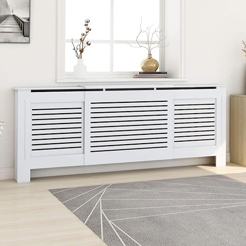 Miniatura 36 de 2 piezas de MDF para el hogar, calentador de sala de estar, soporte lateral para calefacción, cubierta de radiador, estante de gabinete de