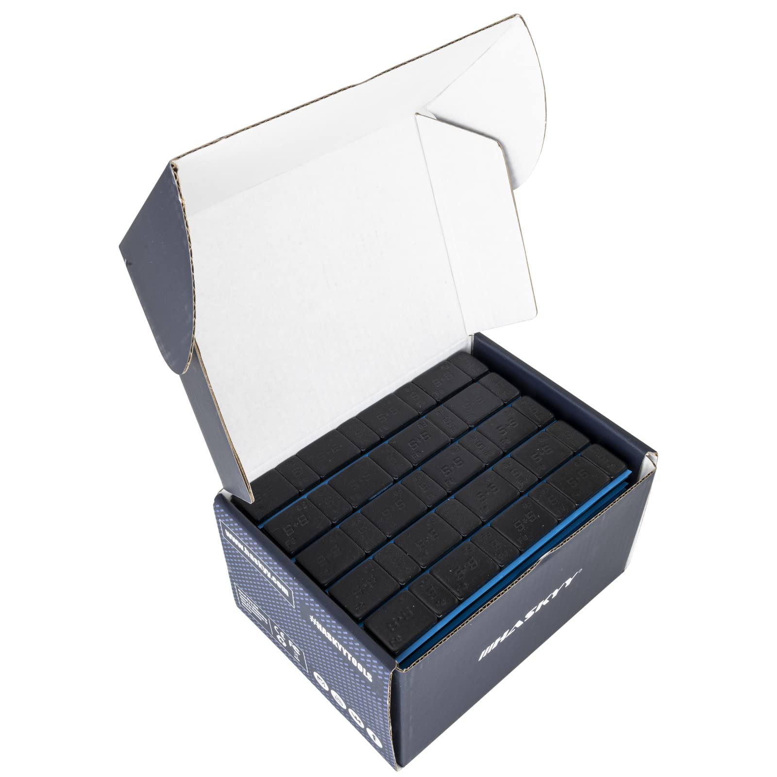 HASKYY 4x 6KG 24KG SCHWARZ Auswuchtgewichte 5g*4+10g*4 Klebegewichte Kleberiegel Riegel