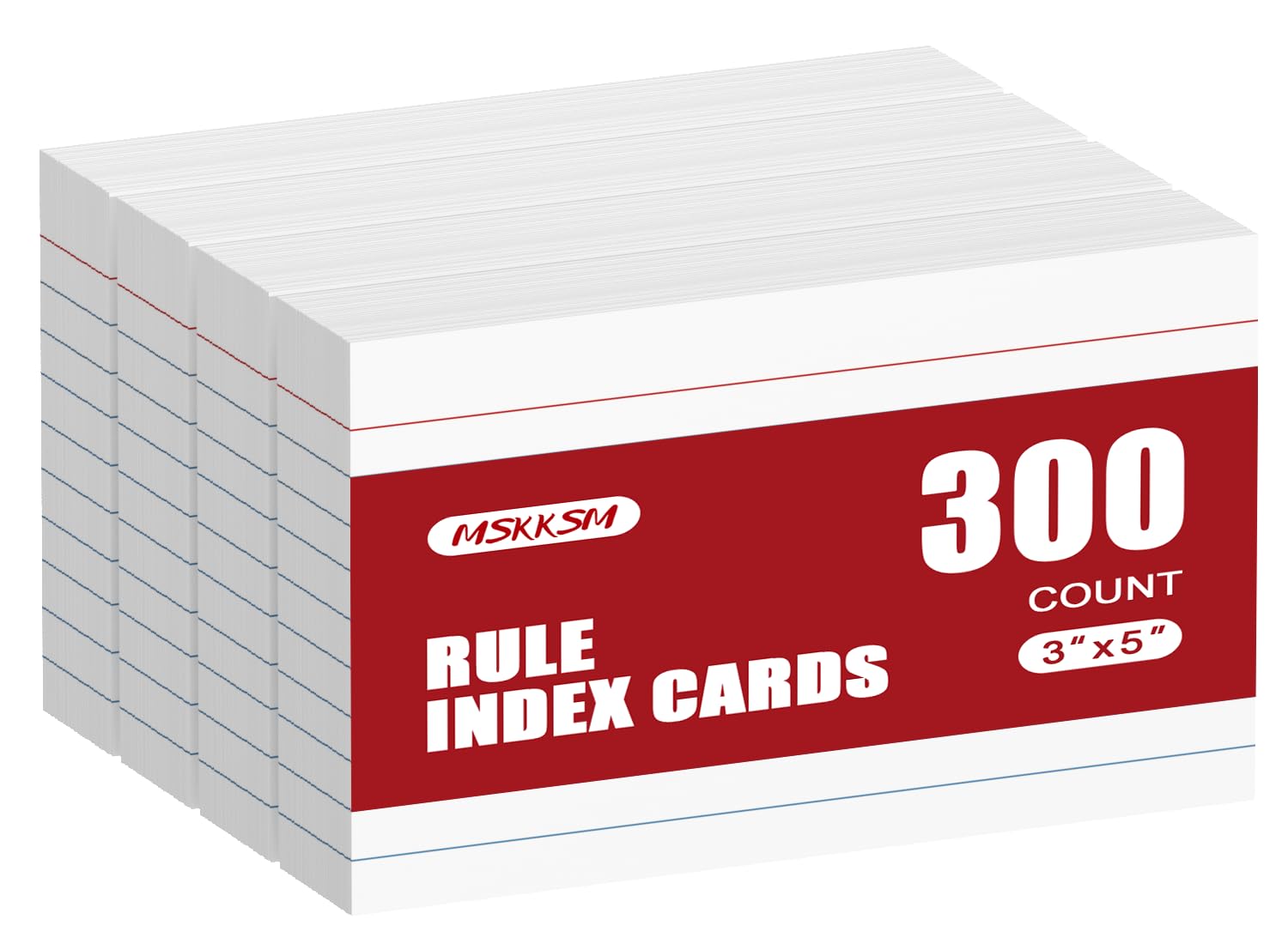 Index Cards 3x5 Inch - 300 Pack, Ruled Index Flash Cards for Studying, Lined Index Note Cards 3x5 Flashcards, Notecards 3 x 5 Lined Small Index Cards