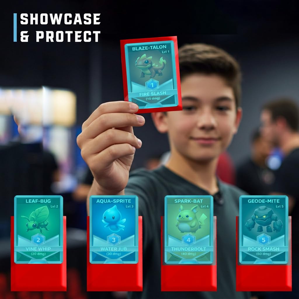 Amazon.com: CardGuard Premium Clear Card Sleeves, 100ct – Standard Size  Penny Sleeves for Pokémon, Sports Cards, Baseball, Football, and  Collectible Trading Cards – Acid-Free, PVC-Free, Durable Protection, Red :  Toys & Games