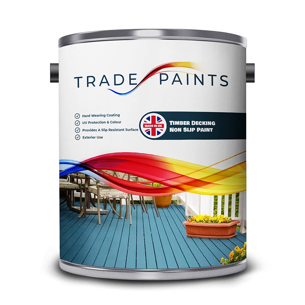 Garden Timber Decking Non Slip (Anti Slip) Paint (2.5 Litre, White)