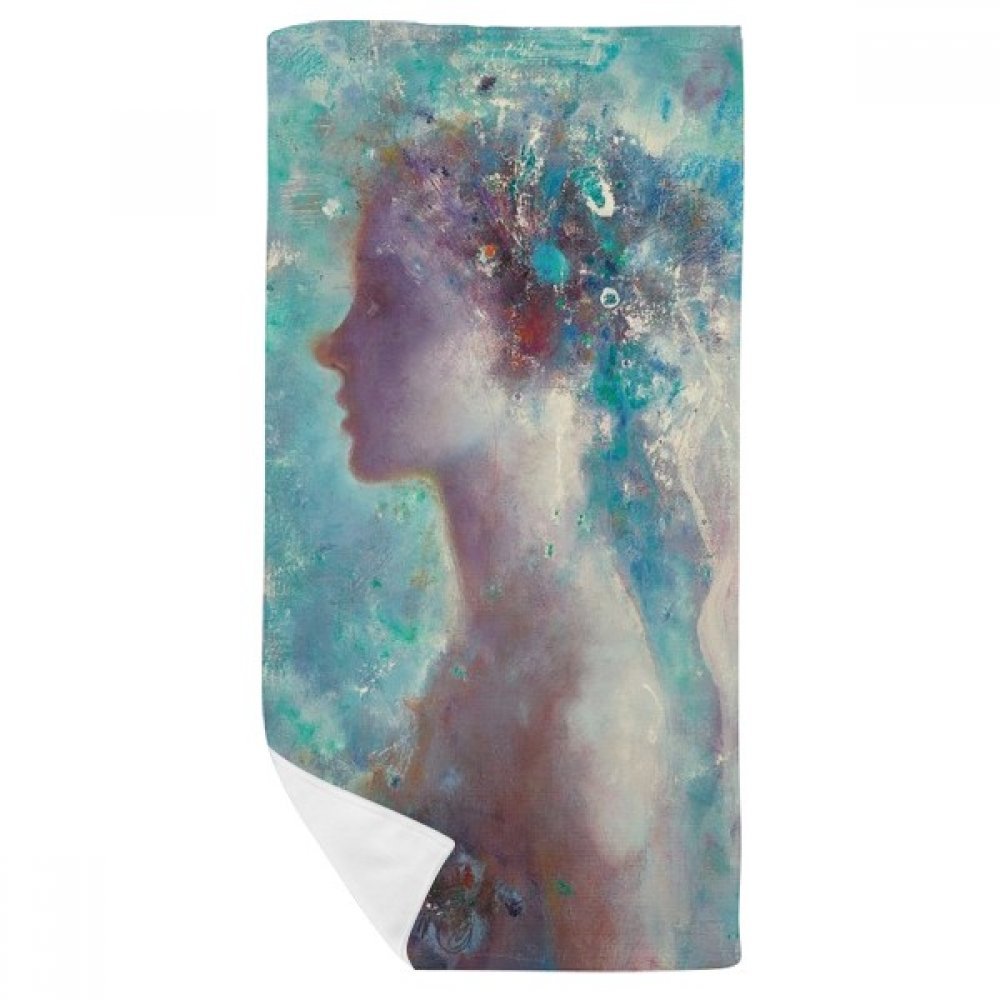 Serviette douce 35x70cm débarbouillette peinture à l'huile multicolore bain