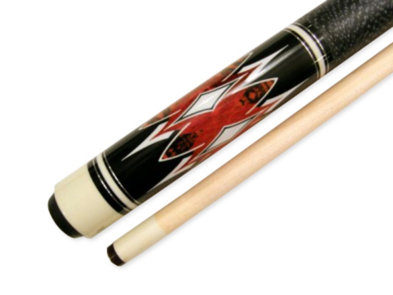 Iszy Billiards 58-Inch 2 Piece Hardwood Maple Pool Cue Billiard Stick, Brown-White, 21-Ounce