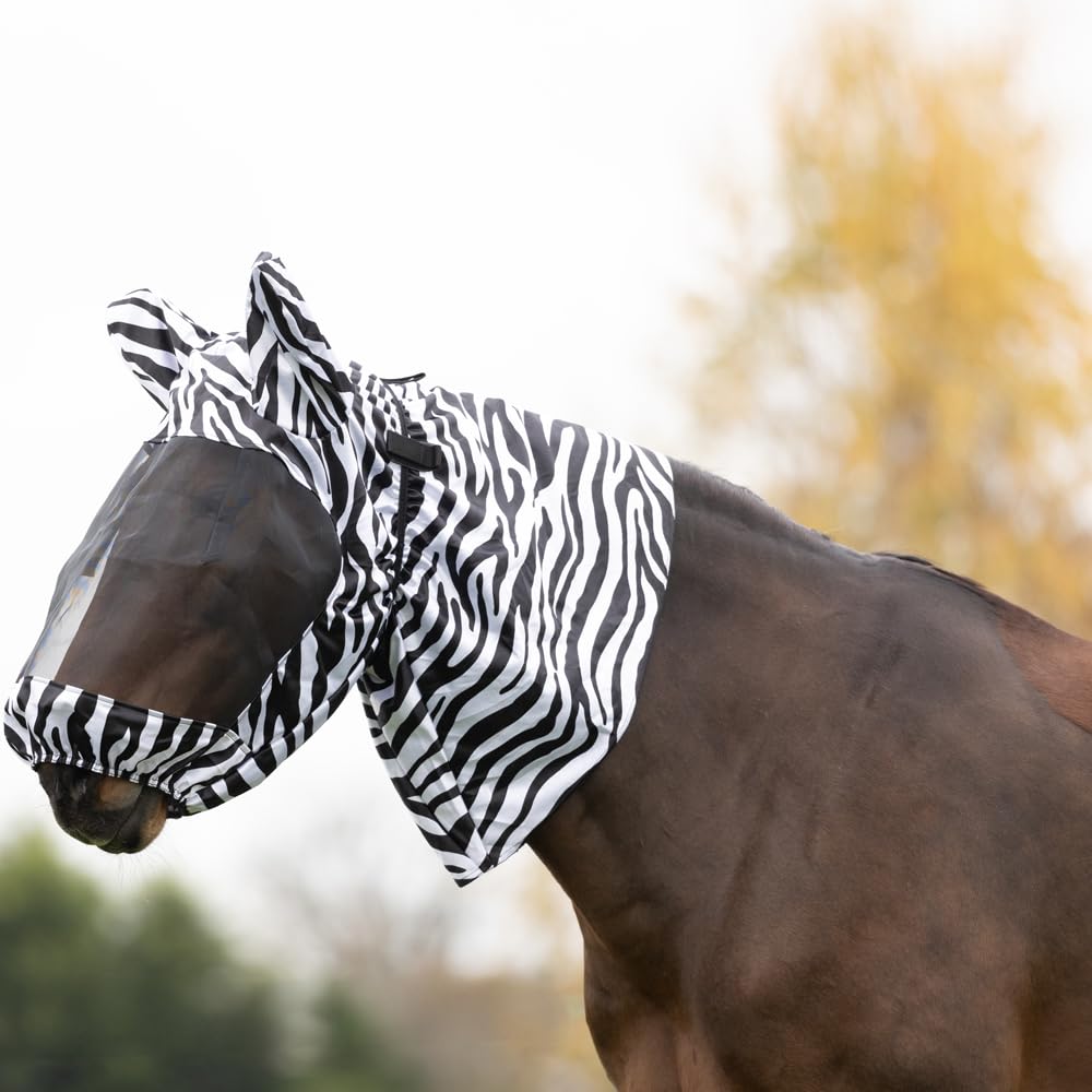 Hy Equestrian Sweet Itch Zebra Fly Mask - Black/White - (Zebra, Hy Equestrian Sweet Itch Zebra Fly Mask - Pony)