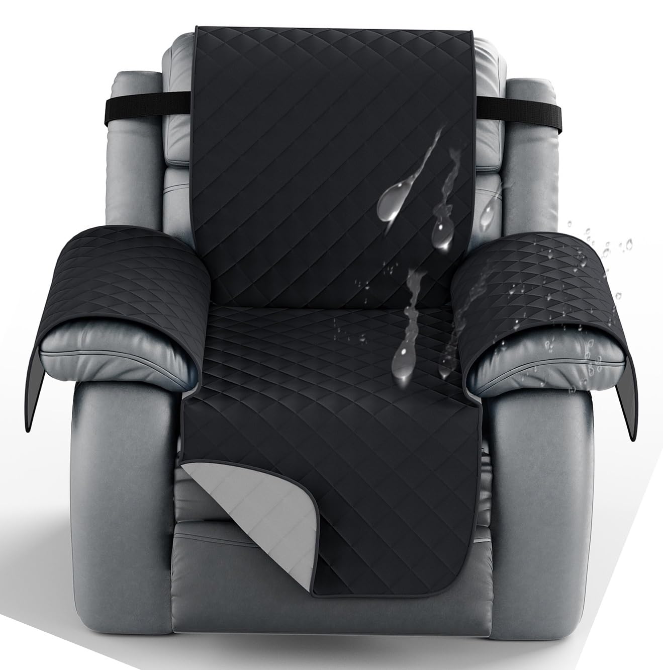 ILiemao Recliner Covers for Large Sofa Slipcovers Waterproof, Armchair Protectors Armrest Headrest Soft, Boho, Small, with Pocket, Cats Dogs, Leather, Washable 3 2 1 piece(2152,1 SEATER 30 inch)