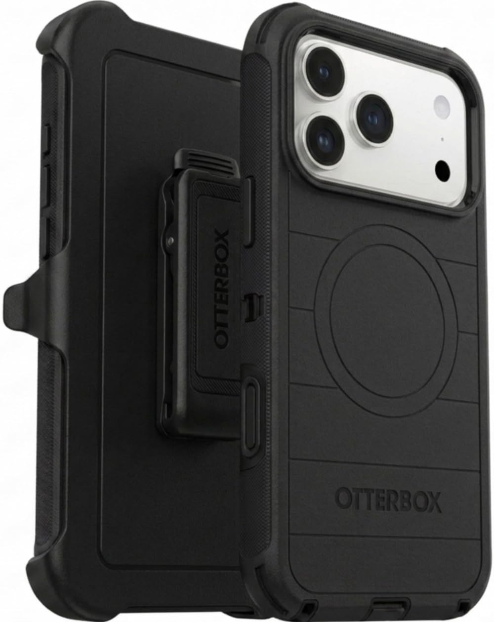 OtterBox iPhone 18 Pro Max & iPhone 17 Pro Max (Only) - Defender Series Case - Black - Includes Holster Clip Kickstand - Snaps on MagSafe - Tough - Rugged & Durable