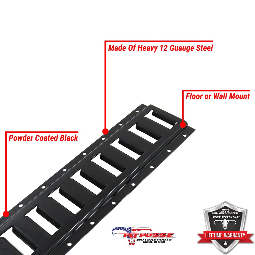Pit Posse 11015BK4 ETrack Horizontal 5' ft Rails for Tie Downs (4