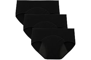 INNERSY Women's Hipster Period Underwear Postpartum Teens Menstrual Panties 3-Pack