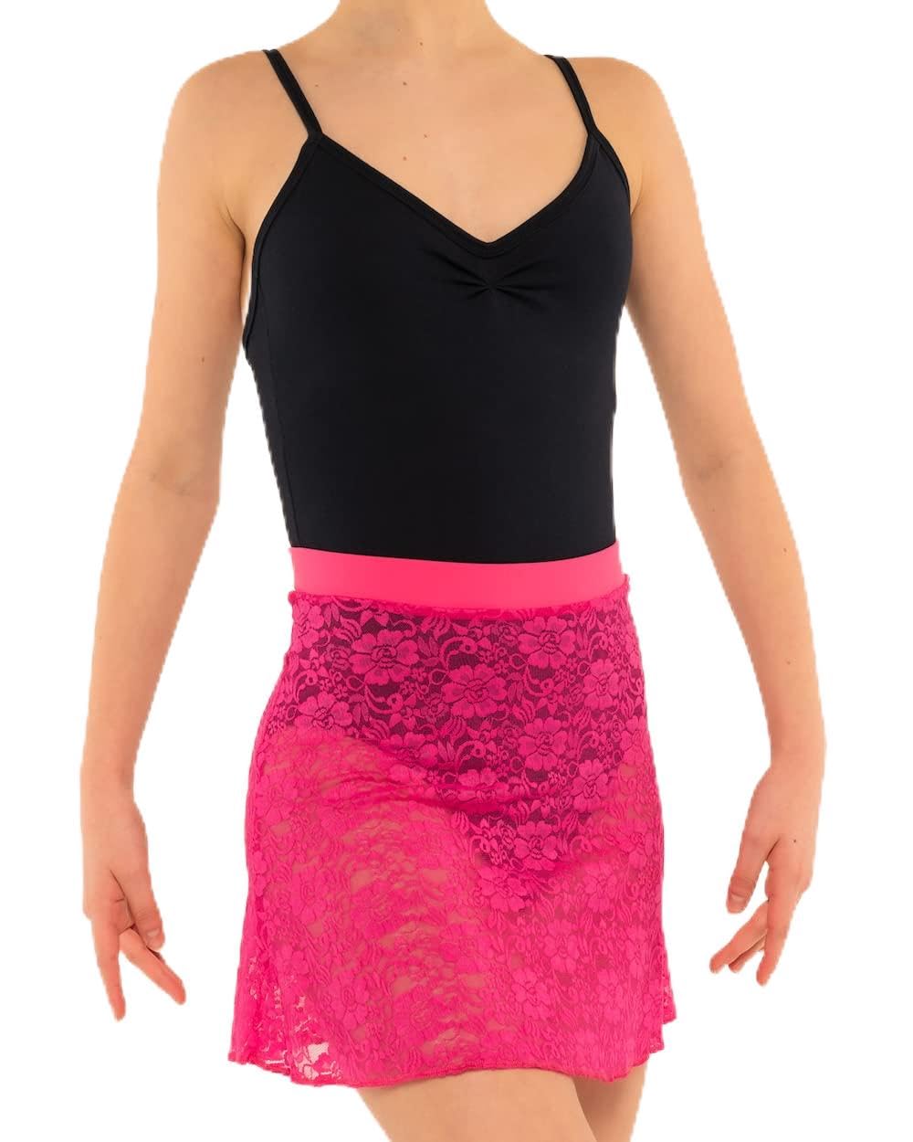 Basilica Dancewear BAW0715 Beth Women's Lace Ballet Skirt with Elastic Waist, One Size, Fuchsia