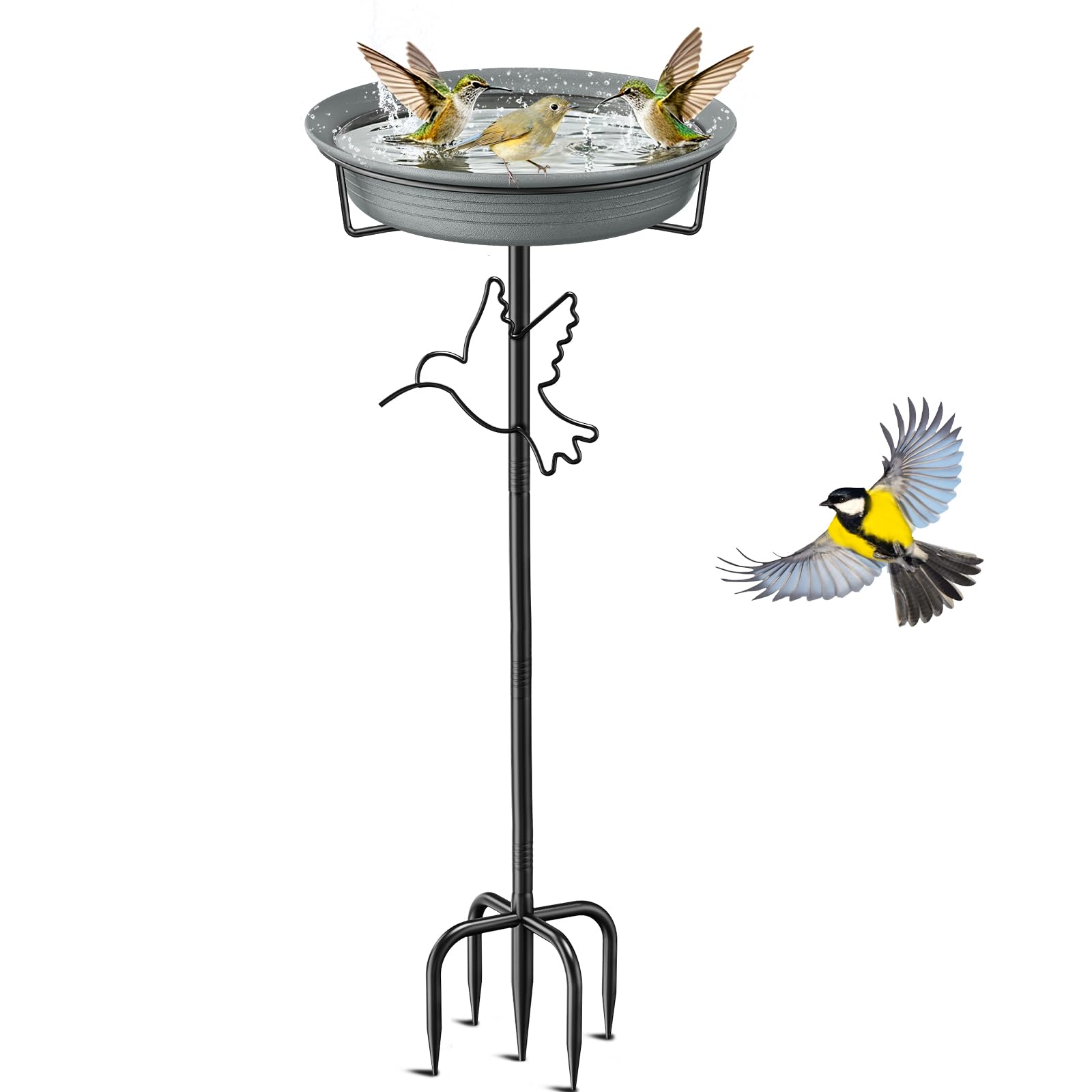 VeyFolzin.st Vogeltränke Vogelbad Futter Schale Wasserstelle Stehend, Vogelbad Garten für Wildvögel Wassertränke für Vögel, Vogeltränke Groß Frostsicher Winterfest