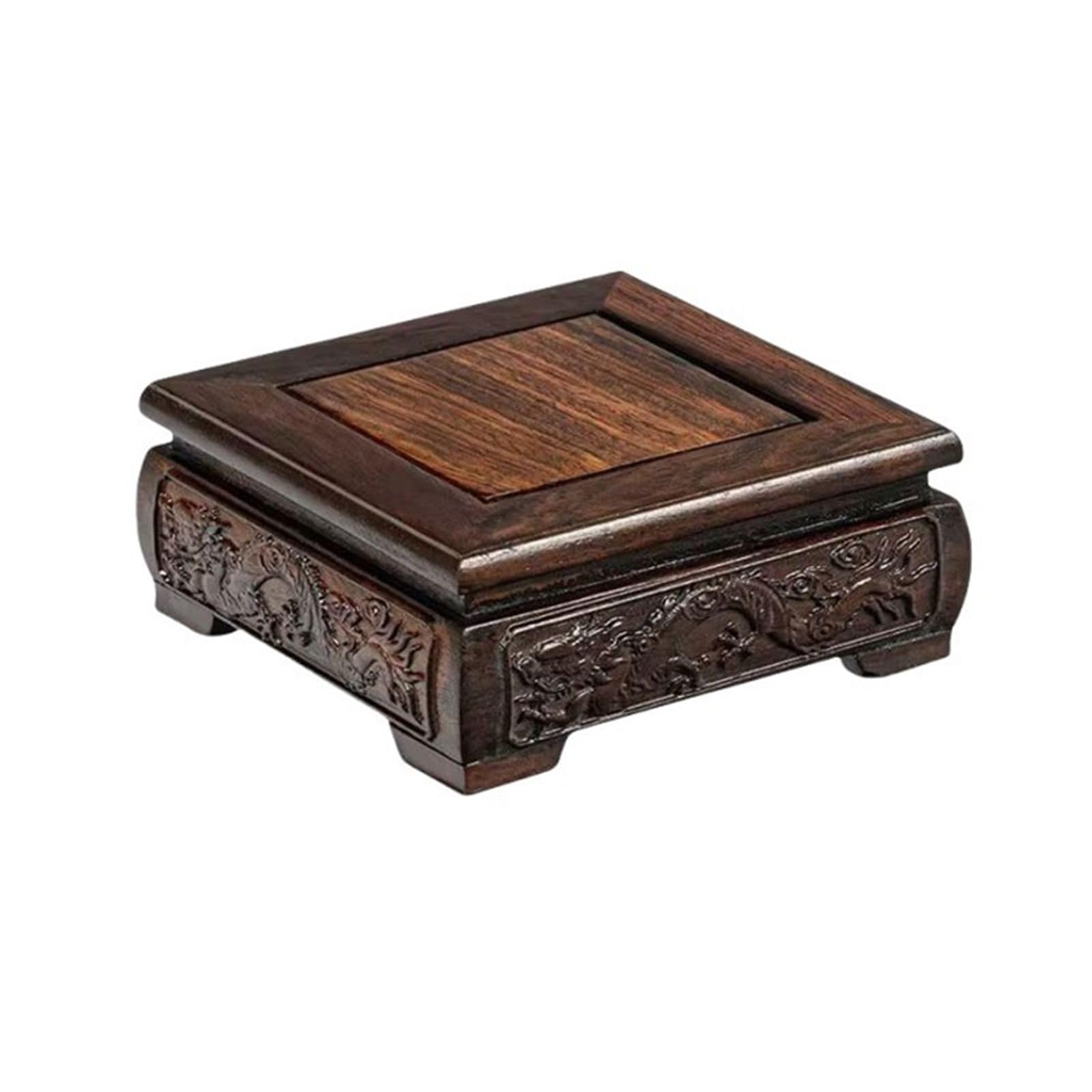 LJHFG63KUYT Pedestal Decor Miniature Ebony Wooden Standing Bonsai Bases Tea Sets Vase Home Figurine Display Stand Indoor Holder(Large)