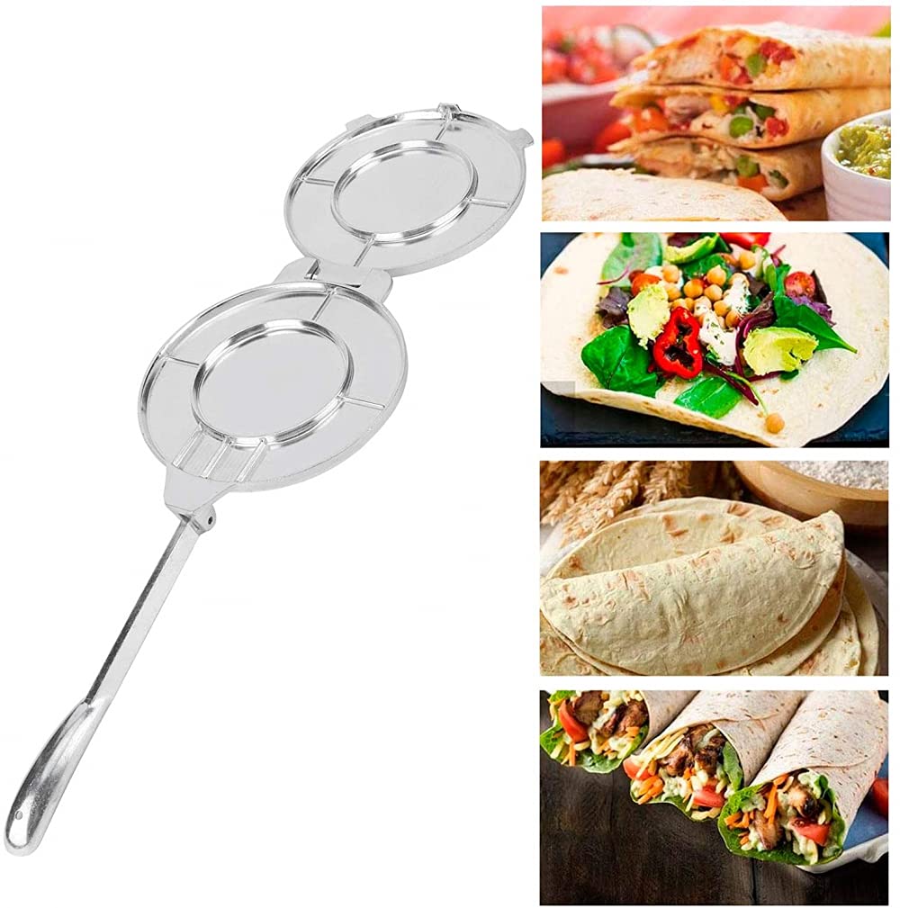 Tortilla Maker, pressa pieghevole in lega di alluminio per la cucina domestica, facile da usare e riporre, ideale per fare tortillas e focacce fatte in casa