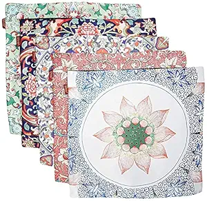 AEROHAVEN Premium Satin Turkish Designer Decorative Throw Pillow/Cushion Covers Set of 5 (16 inch x 16 inch)