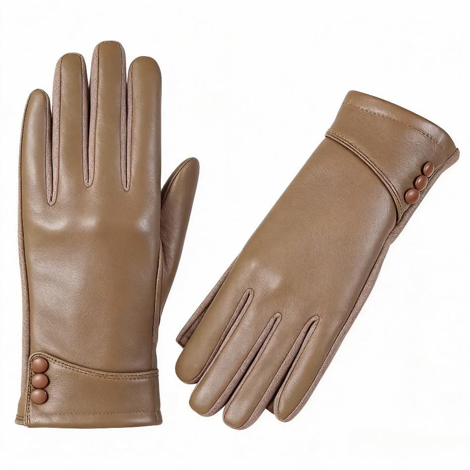 Yloxuf Women's Winter Leather Gloves, with Touch...