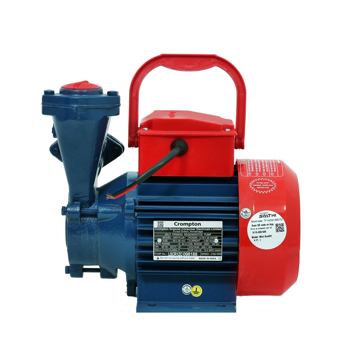 Crompton Win Plus 1hp Water Pump | Water Pump 1hp|Anti jam Winding-image-12